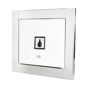 Visor De água Branco Com Moldura Em Inox Polida Brilhante Espelhada