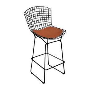 Banqueta Bertoia Preta D60 Assento Cobre Cor Marrom