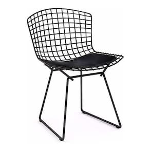 Cadeira Bertoia Preta Com Assento Preto Cor Preto