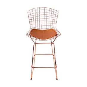 Banqueta Bertoia Cobre D80 Cm Assento Cobre Cor Marrom