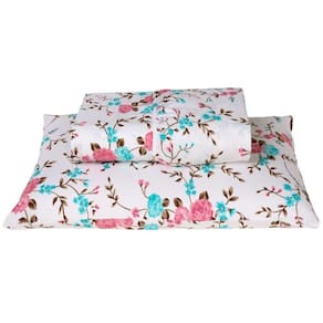 Jogo Cama Lençol Solteiro 180 Fios 2pçs Floral Rosê