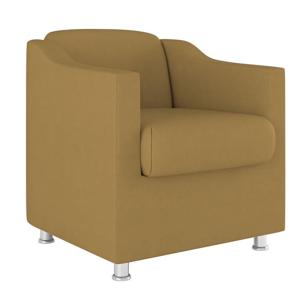 Poltrona Decorativa Para Recepção Clinica Balaqui Decor Cor:Capuccino