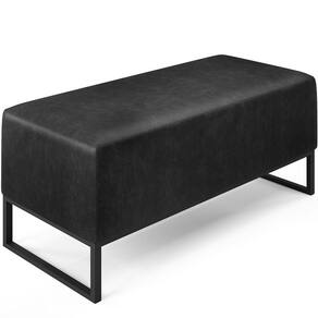 Puff Cléo W01 Base De Ferro 90 Cm Couríssimo Preto Brilho