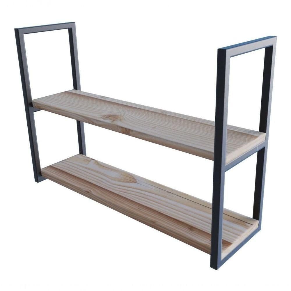 2 Estantes Organizadora C/ Suporte De Ferro P/ Objetos 100x20cm