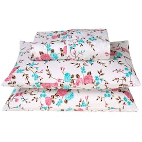 Jogo Cama Lençol Casal 180 Fios 3pçs Floral Rosê