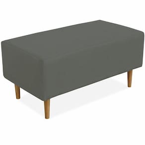 Puff Sala De Estar Cléo W01 Pés Palito 90 Cm Suede Cinza