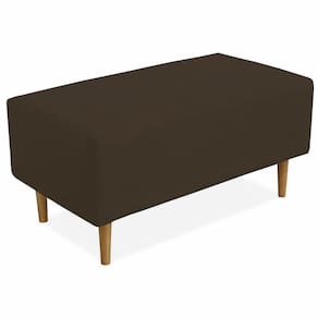 Puff Sala De Estar Cléo W01 Pés Palito 90 Cm Suede Marrom