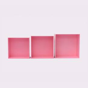 Kit Trio De Nicho Médio Decorativo Quarto/sala 100% Mdf Rosa