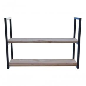 Estante 100X50X20Cm Industrial Para Quarto Preta Flutuante
