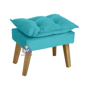 Puff Banqueta Decorativa Opala Azul Turquesa Smf Decor