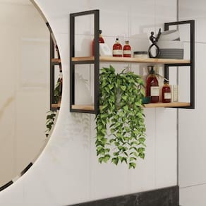 Suporte Preto Moderno 80x20cm Flutuante Para Garagem