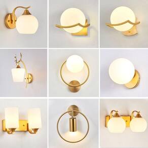 Arandelas Vidro Led Dourado Espelho E27 12W Led Bulb X1 6