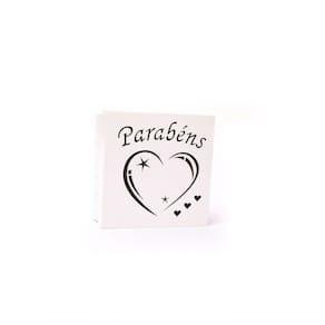 Caixas Personalizadas Brancas 100% Mdf (17x17x07) Parabéns 2