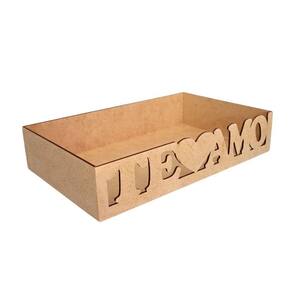 Bandeja Personalizada Te Amo S/alça Para Café Da Manhã (24x15x05) Mdf Cru