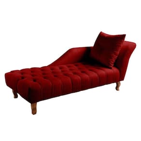Divã Chesterfield Anna Recamier 160Cm Via Encanto Veludo Bordô Lado Direito