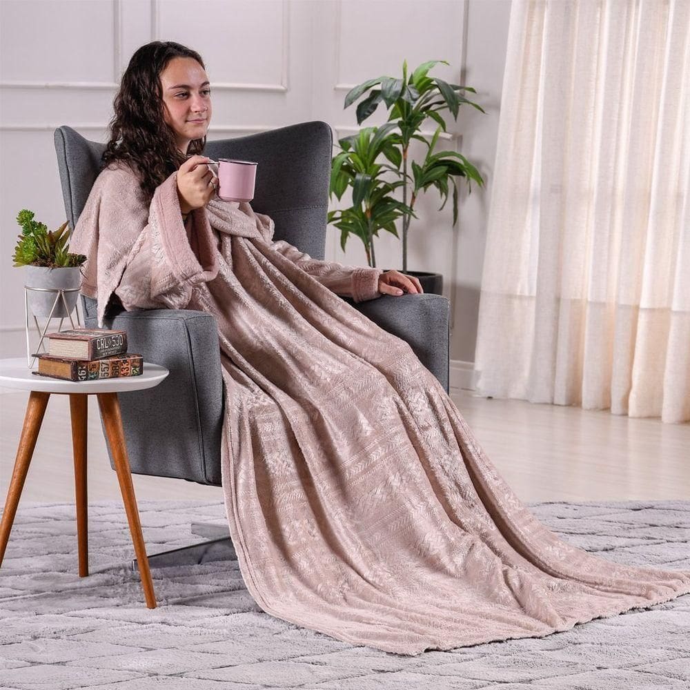 Manta Luxor Com Mangas Toque Flannel