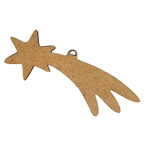 Kit 10 Un. Enfeite Estrelinha De Natal Em Mdf (10x03) Mdf Cru