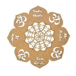 Enfeite Mandala Sou Grato, Te Amo, Sinto Muito, Me Perdoe- Cru 20x20