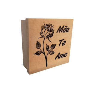 Caixas Personalizadas 100% Mdf Cru (17x17x07) Mãe Te Amo