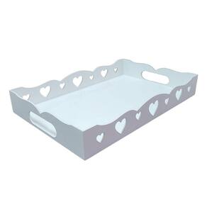 Bandeja De Coração Para Café Da Manhã 100% Mdf (35x23x05) Branco
