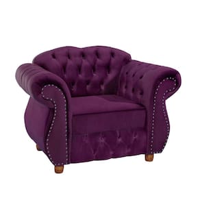 Poltrona Chesterfield Merlô Via Encanto Veludo Uva