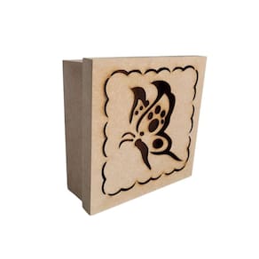 Caixas Personalizadas 100% Mdf Cru (17x17x07) Borboleta