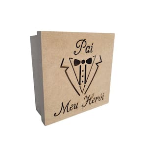 Caixas Personalizadas 100% Mdf Cru (17x17x07) Pai Meu Herói