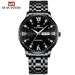 Relógio Masculino Va Va Voom Va-2461 À Prova D`Água Preto Fosco