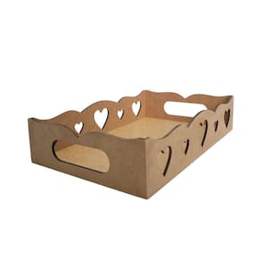 Bandeja De Coração Para Café Da Manhã 100% Mdf (24x15x05) Mdf Cru
