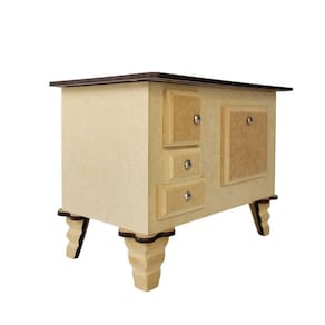 Mini Fogão Personalizado Com Baú Em Mdf (22x14x16) Mdf Cru