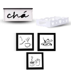 Kit Para Cozinha- Modelo 1 1-bandeja 1-caixa De Chá 1-quadro Cozinha
