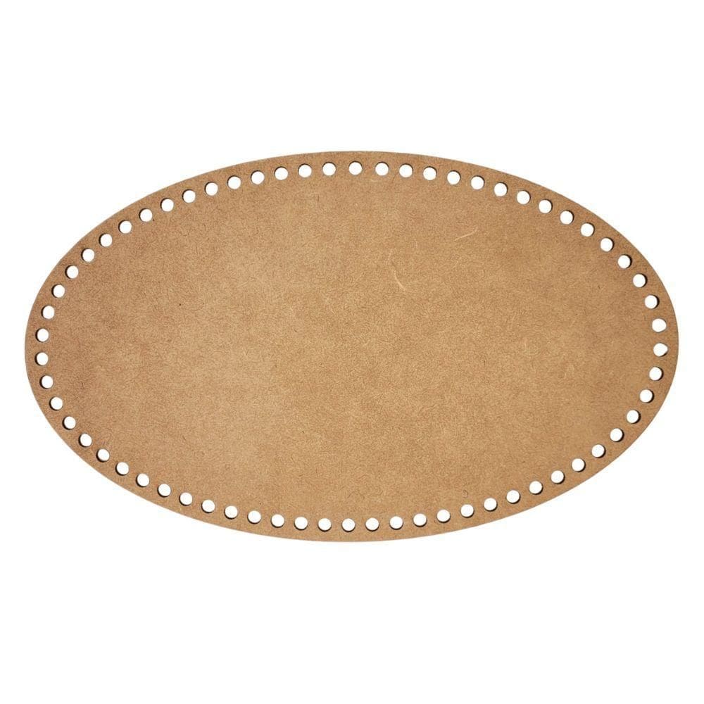 Base Para Crochê Em Mdf Cru Oval (20x12)