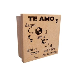 Caixas Personalizadas 100% Mdf Cru (17x17x07) Te Amo Daqui Até A Lua...