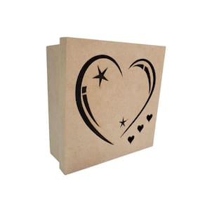 Caixas Personalizadas 100% Mdf Cru (17x17x07) Coração