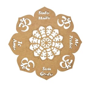 Enfeite Mandala Sou Grato, Te Amo, Sinto Muito, Me Perdoe- Cru 25x25