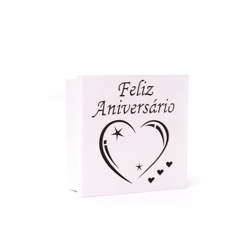 Caixas Personalizadas Brancas 100% Mdf (17x17x07) Feliz Aniversário 2