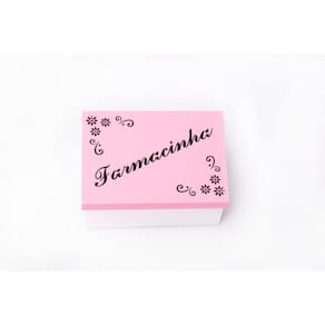 Kit Com 6un De Caixa Personalizada Farmacinha 100% Mdf (17x12x08) Rosa/branco