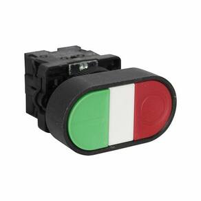 Botão Duplo Liga/desliga Sem Iluminação Arredondado Xb2-eb8325 1na+1nf
