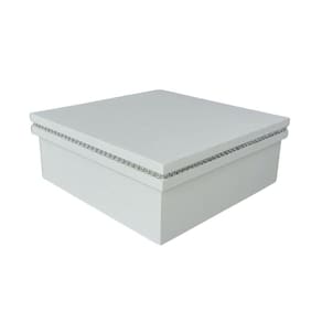 Caixa Personalizada Com Strass 100% Mdf (17x17x07) Branco