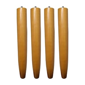 Kit 4 Pés Palito Madeira 30Cm Para Poltrona Mesa Lateral Puff Mel G75 - Gran Belo