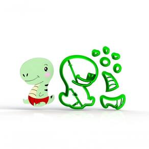 Cortador Dinossauros Baby - Mod 5 Tamanho 5 Cm