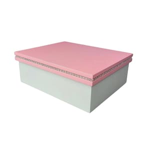 Caixa Personalizada Com Strass 100% Mdf (20x16x7,5) Rosa/branco