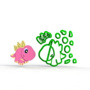 Cortador Dinossauros Baby - Mod 4 Tamanho 6 Cm
