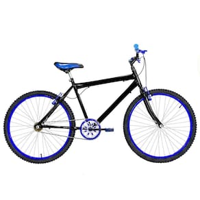 Bicicleta Masculina Aro 26 Mtb Alumínio Colorido Cor Preta E Azul