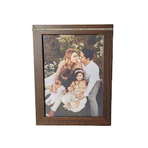 Porta Retrato Em Mdf Com Strass (15x21) Marrom