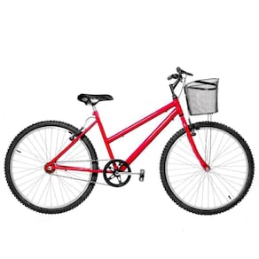 Bicicleta Feminina Aro 26 Mtb Alumínio Natural Cor Vermelha