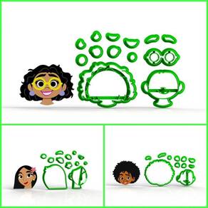 Cortador Encanto - Kit 3 Personagens Modulares 5 Cm
