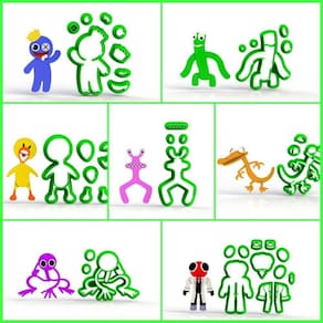 Cortador Kit Roblox Rainbow Friends 7 Modelos Modulares Tamanho 7 Cm