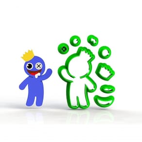 Cortador Roblox Rainbow Friends - Blue Modular Tamanho 7 Cm