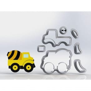 Cortador Obra Construção Caminhão Betoneira Modular 9 Cm
